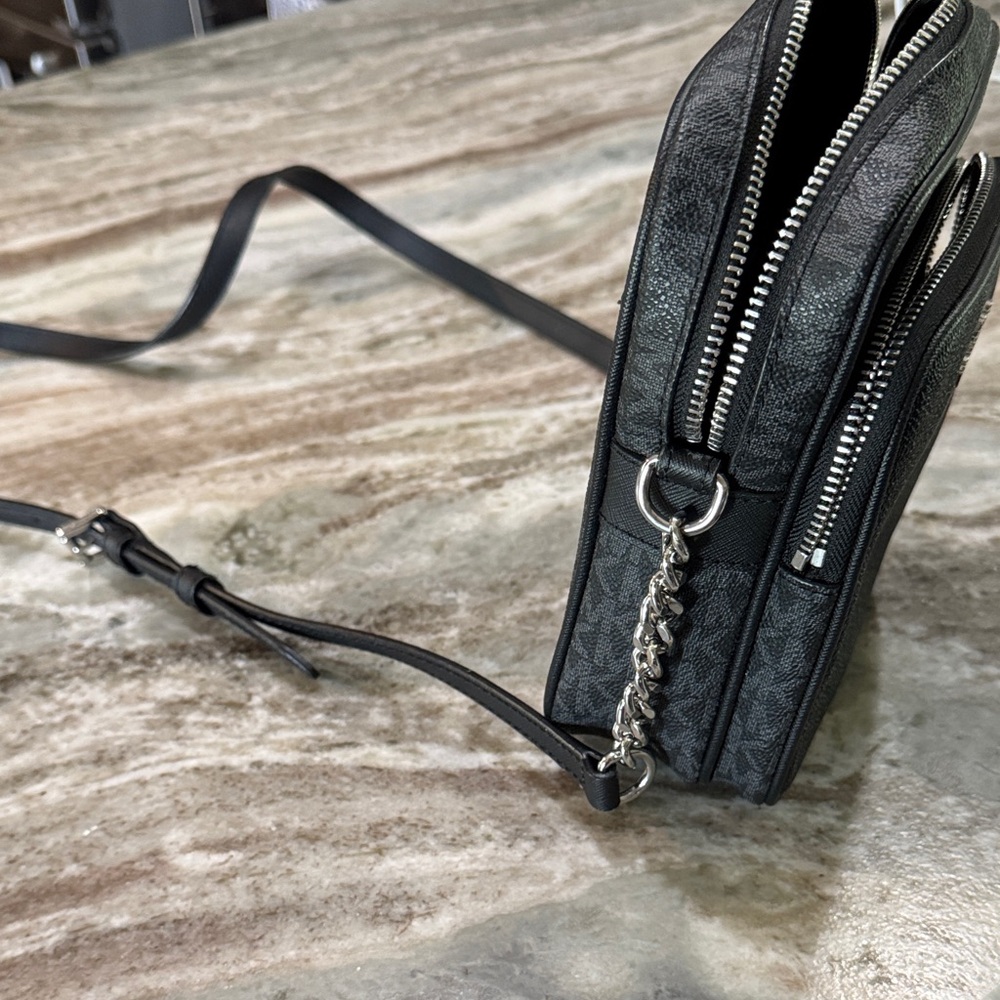 Michael Kors Gray/Black Signature Crossbody Bag - Picture 2 of 5